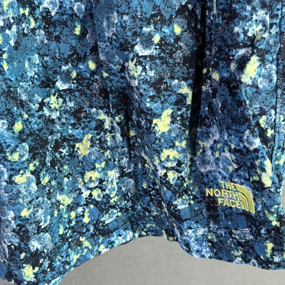 The North Face Blue and Yellow Athletic Shorts size medium‎